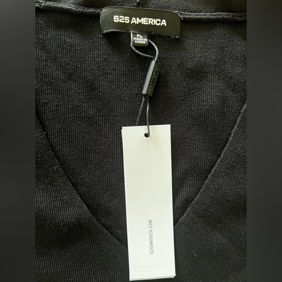 525 America Elegant Black Fit Flare Dress with Bow Sleeve Knit Cocktail Dress - Picture 7 of 9